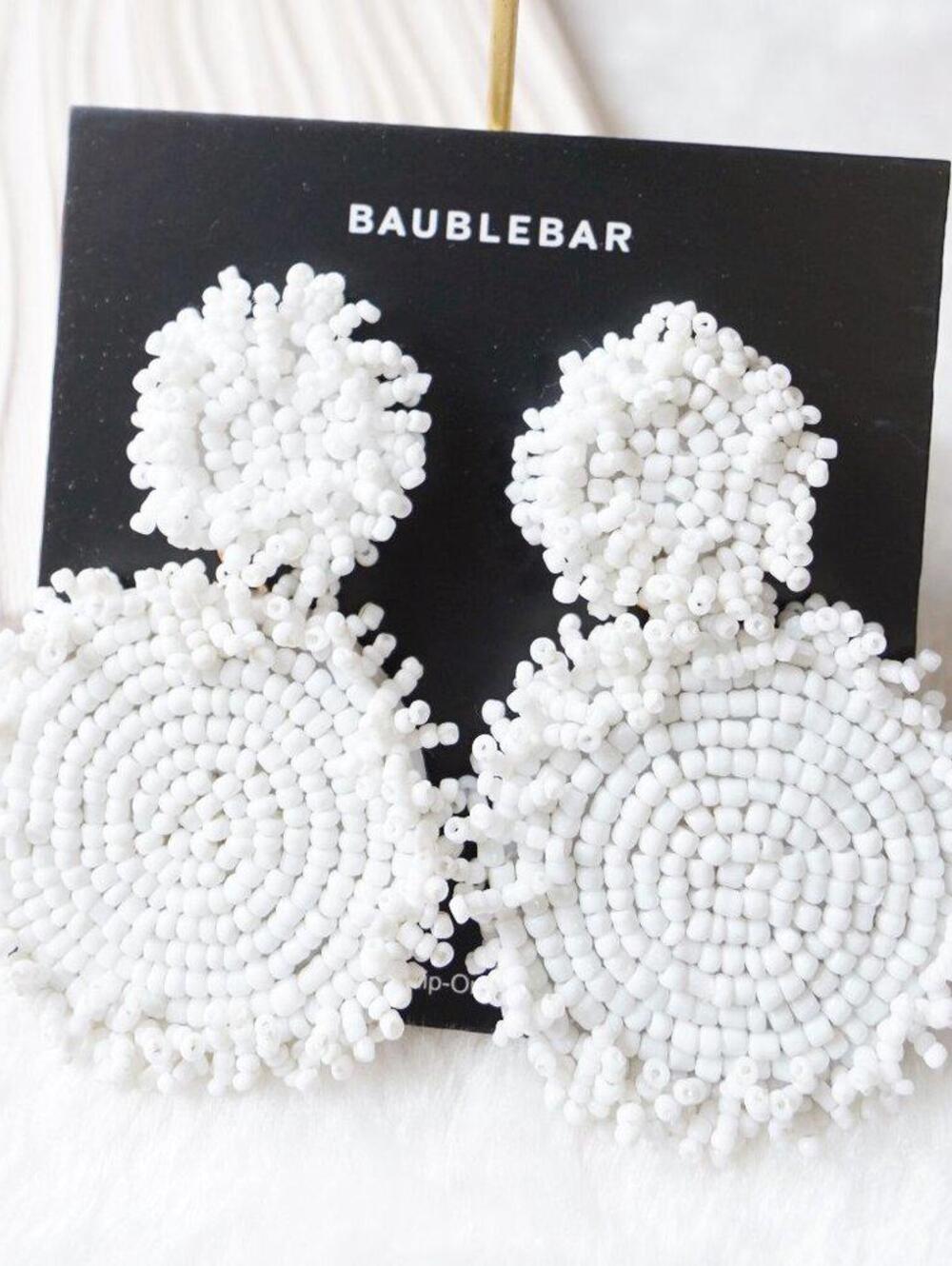 Baublebar Rianne Drop Clip-On Earrings White